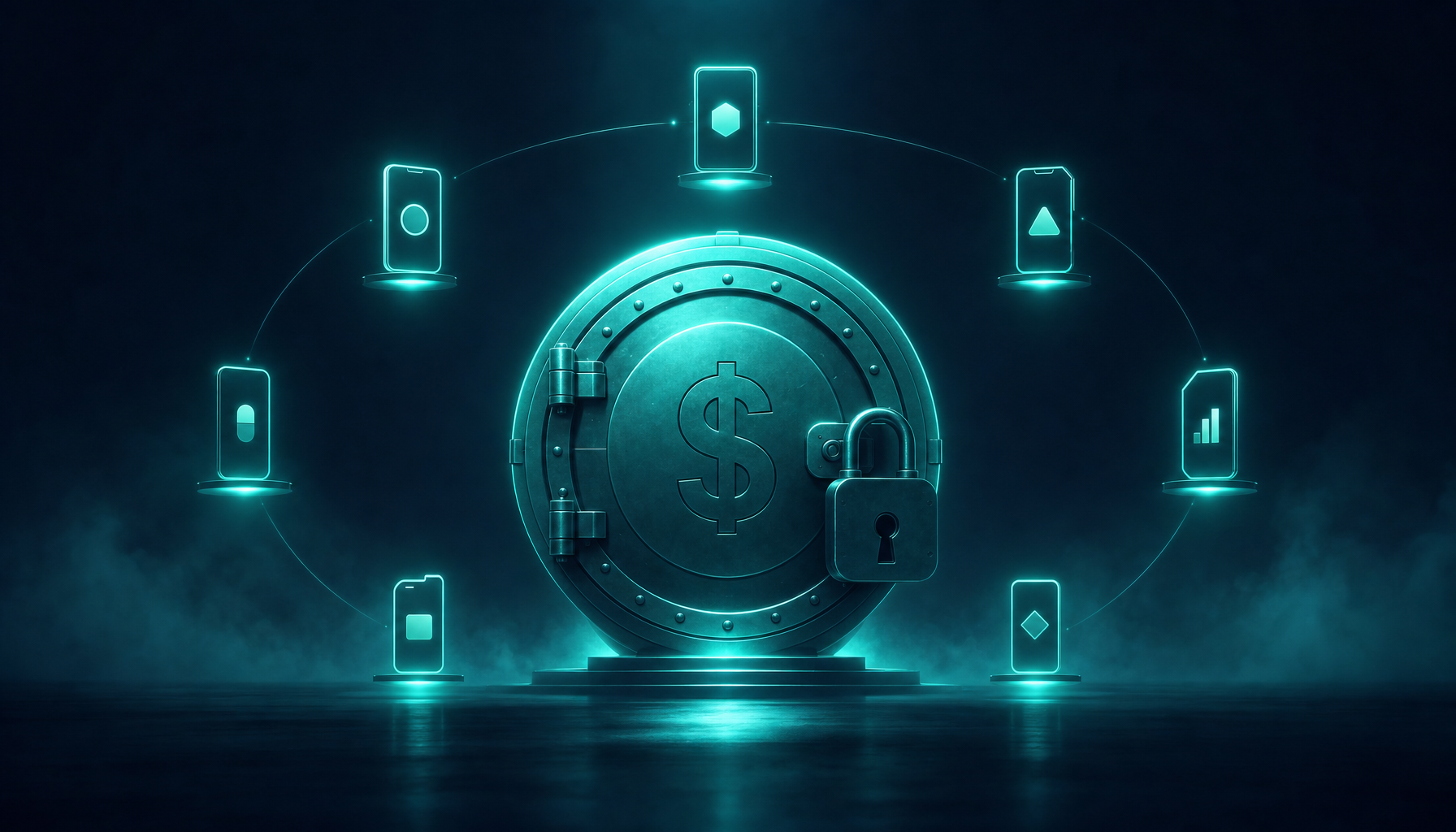 TextNow paywall vault metaphor with 7 alternative app silhouettes orbiting